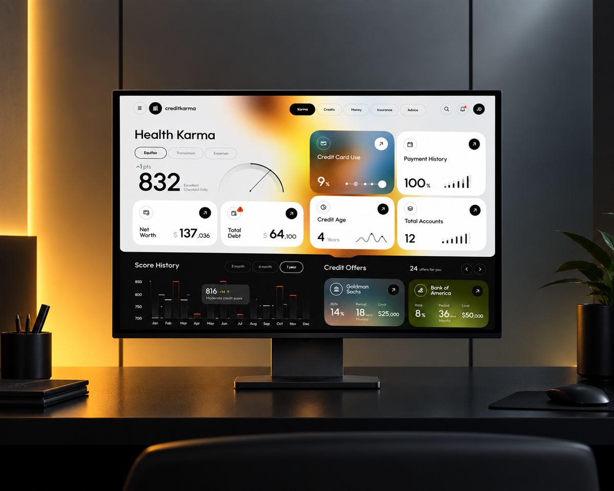 Panel de control interno con indicadores y graficos, en el monitor de un puesto de trabajo